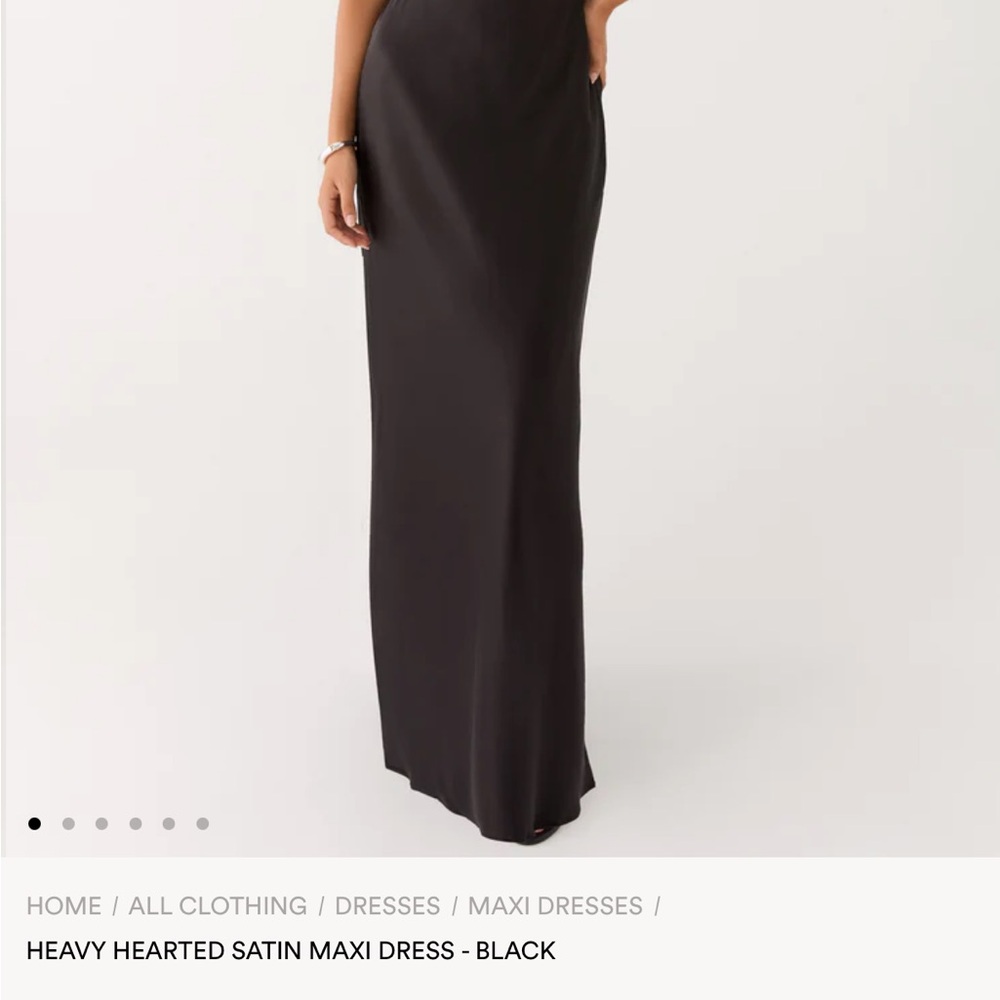 Peppermayo Black Satin Maxi Dress